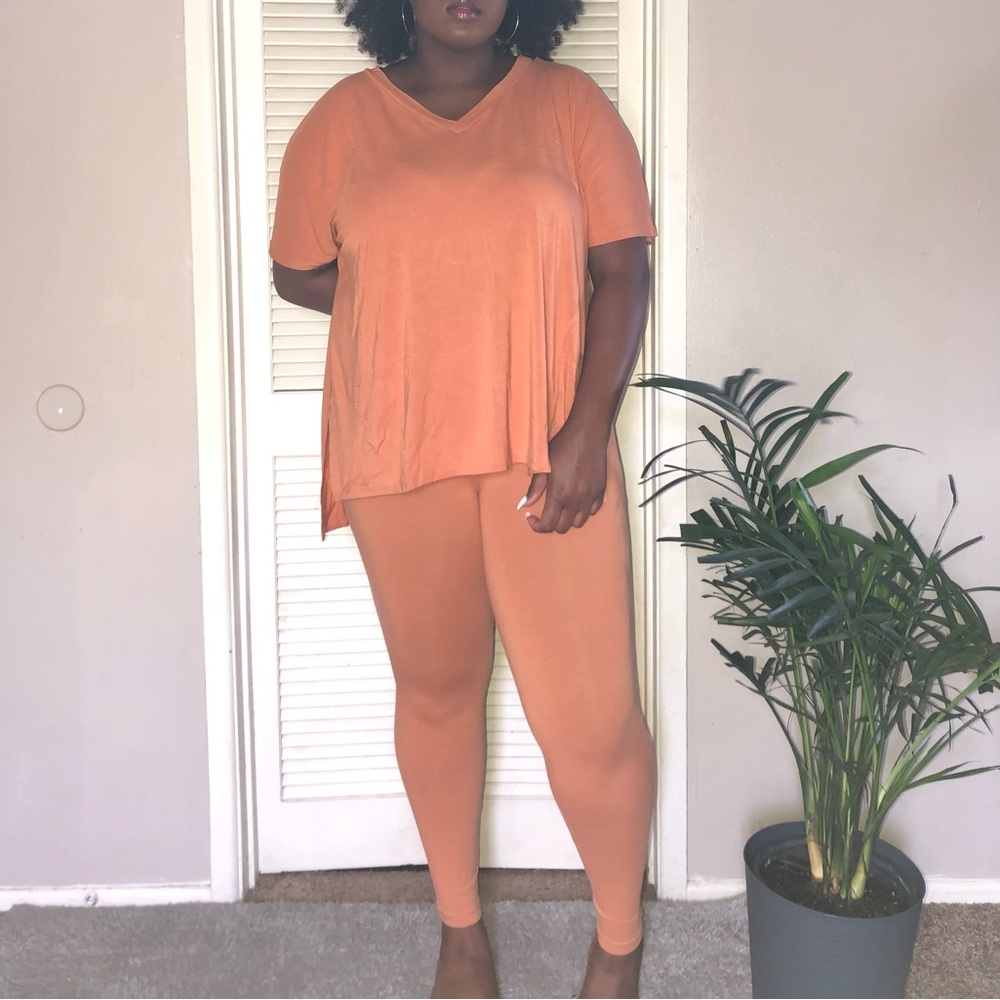 Butter orange plus size legging set